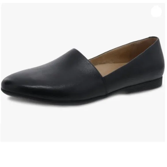 FOWT Women Fashion Closed Almond Toe Pumps Solid Color Loafer Flats Balck Shoes