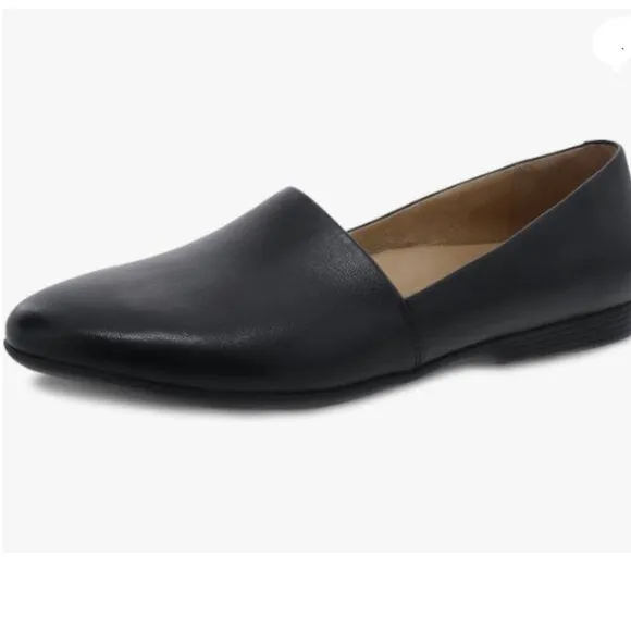 FOWT Women Fashion Closed Almond Toe Pumps Solid Color Loafer Flats Black Shoes