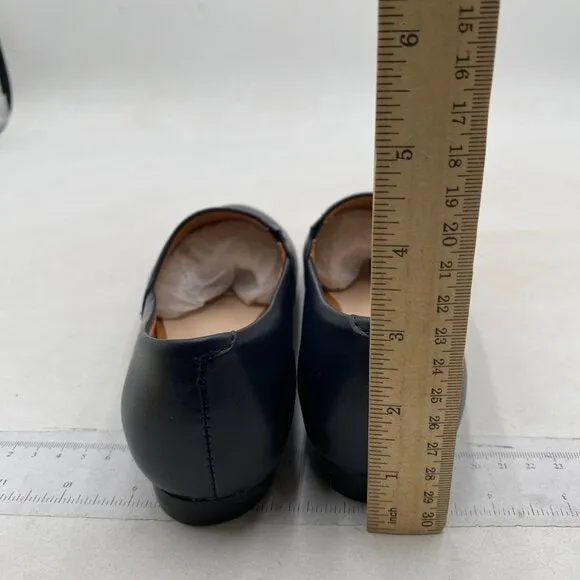 FOWT Women Fashion Closed Almond Toe Pumps Solid Color Loafer Flats Black Shoes