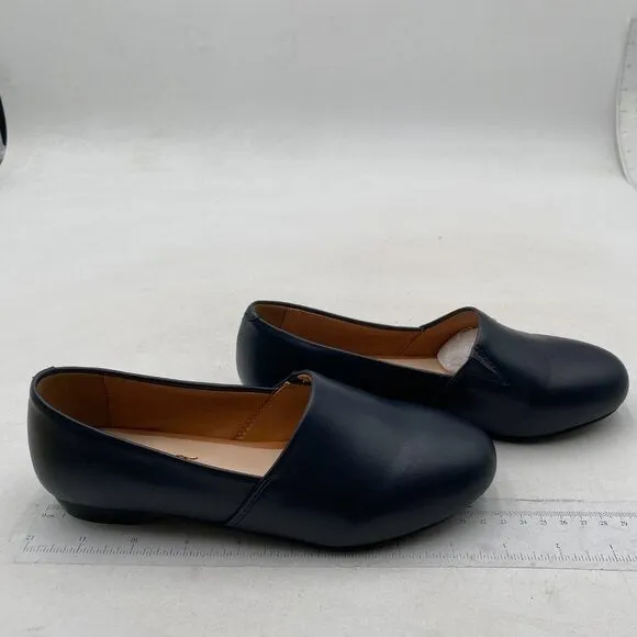 FOWT Women Fashion Closed Almond Toe Pumps Solid Color Loafer Flats Black Shoes