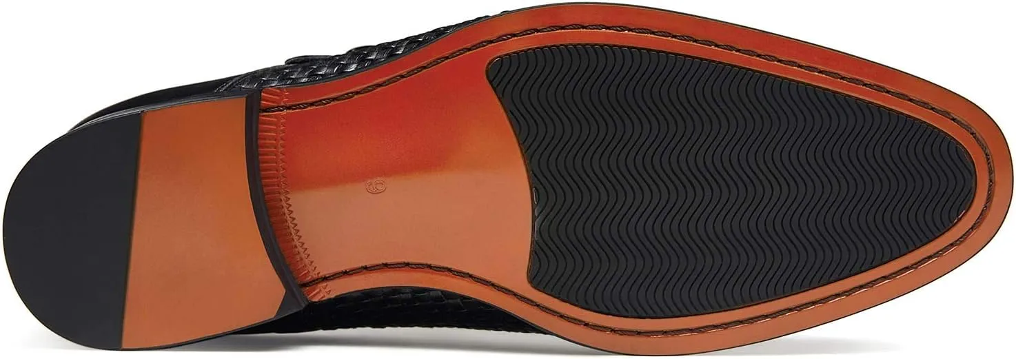 FRASOICUS Men ’s Dress Shoes Genuine Leather Single Monk Strap Slip-On Shoes for Formal Occasions