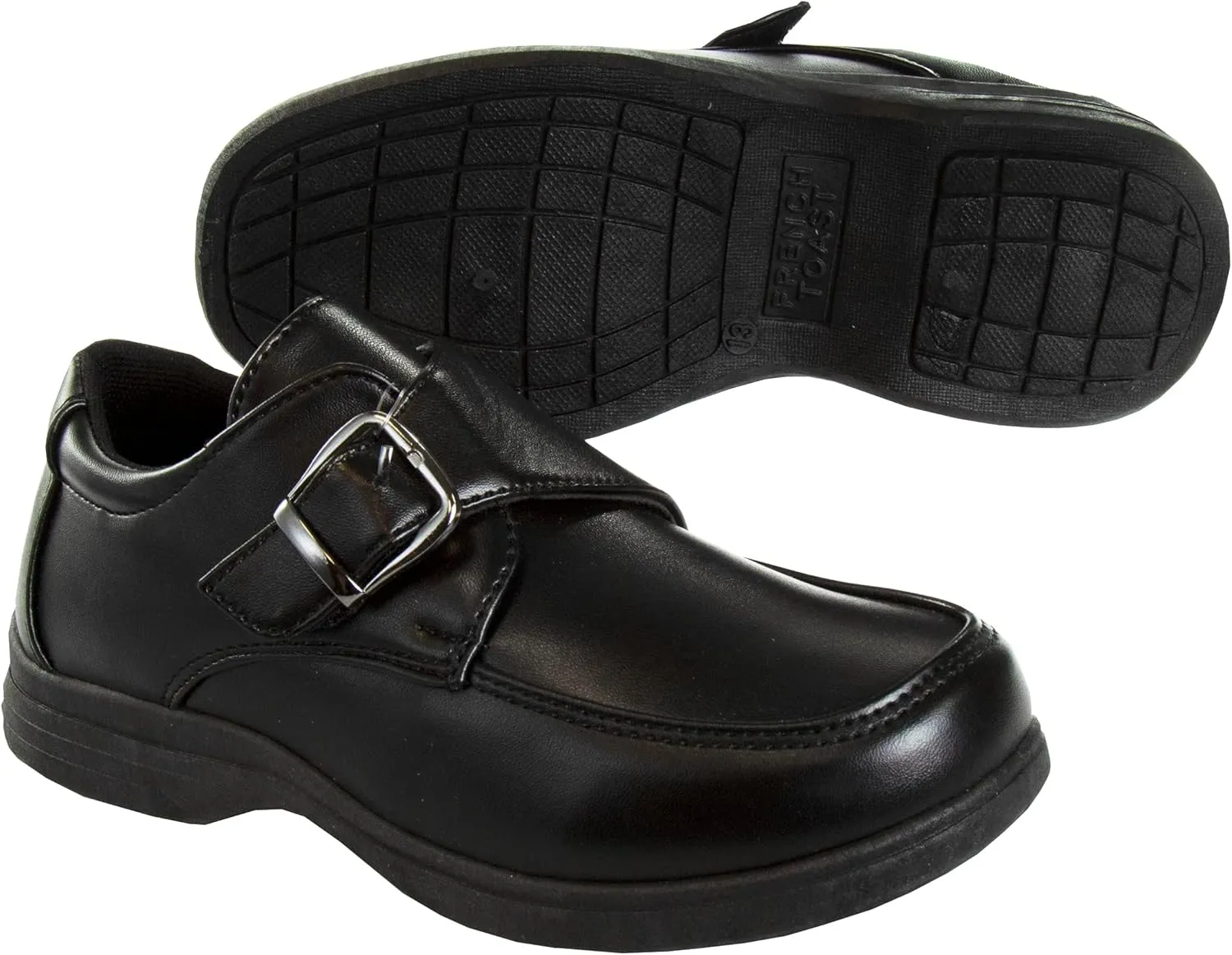French Toast Boys Shoes - Kids Oxford School Uniform Loafer Church Dress Shoes Slip-On Faux-Leather (Toddler-Big Kid) (Black)