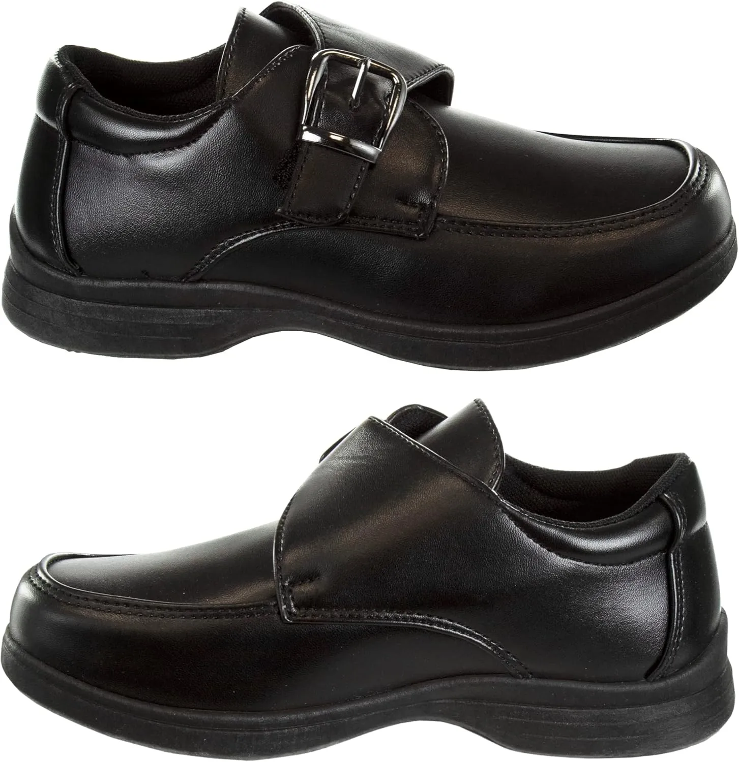 French Toast Boys Shoes - Kids Oxford School Uniform Loafer Church Dress Shoes Slip-On Faux-Leather (Toddler-Big Kid) (Black)