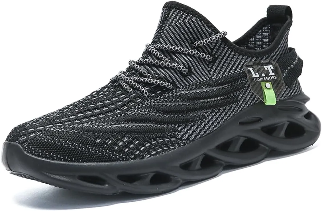 FUJEAK Mens Slip On Running Walking Sneakers Fashion Comfortable Gym Hiking Trainers Breathable Soft Ultralight Casual Work Shoes