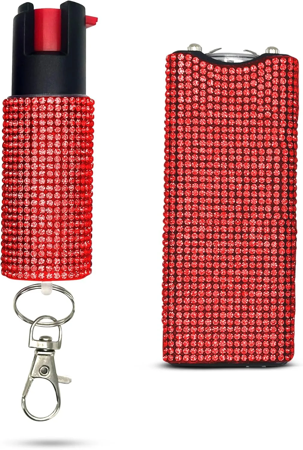 FURY Gem Stone Pepper Spray Stun Gun Combo – Stylish Multi-Color, 12ft Range, UV Dye Identifier, Flashlight, Rechargeable, Self-Defense Kit, Personal Safety, Rhinestone casing