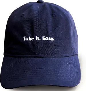 FUTURE METHOD Daddy Hat Take It Easy - Baseball Cap with Slide Closure, Curved Brim, & Brushed Cotton Twill - Machine-Washable, Cobalt Blue Trucker Hat