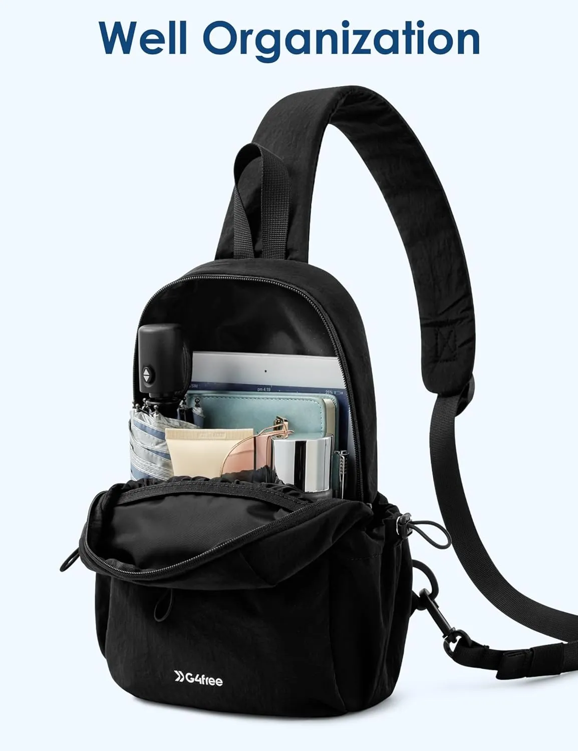 G4Free Sling Bag for Women, Casual Crossbody Handbag Fashionable Shoulder Backpack Lightweight Chest Bag