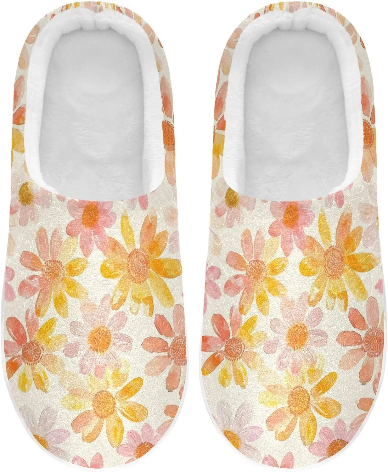 GAIGEO Mens House Slippers Sunny Sunflowers Blue, Memory Foam Warm Slippers for Women, Soft Comfort for Home or Outdoor Use
