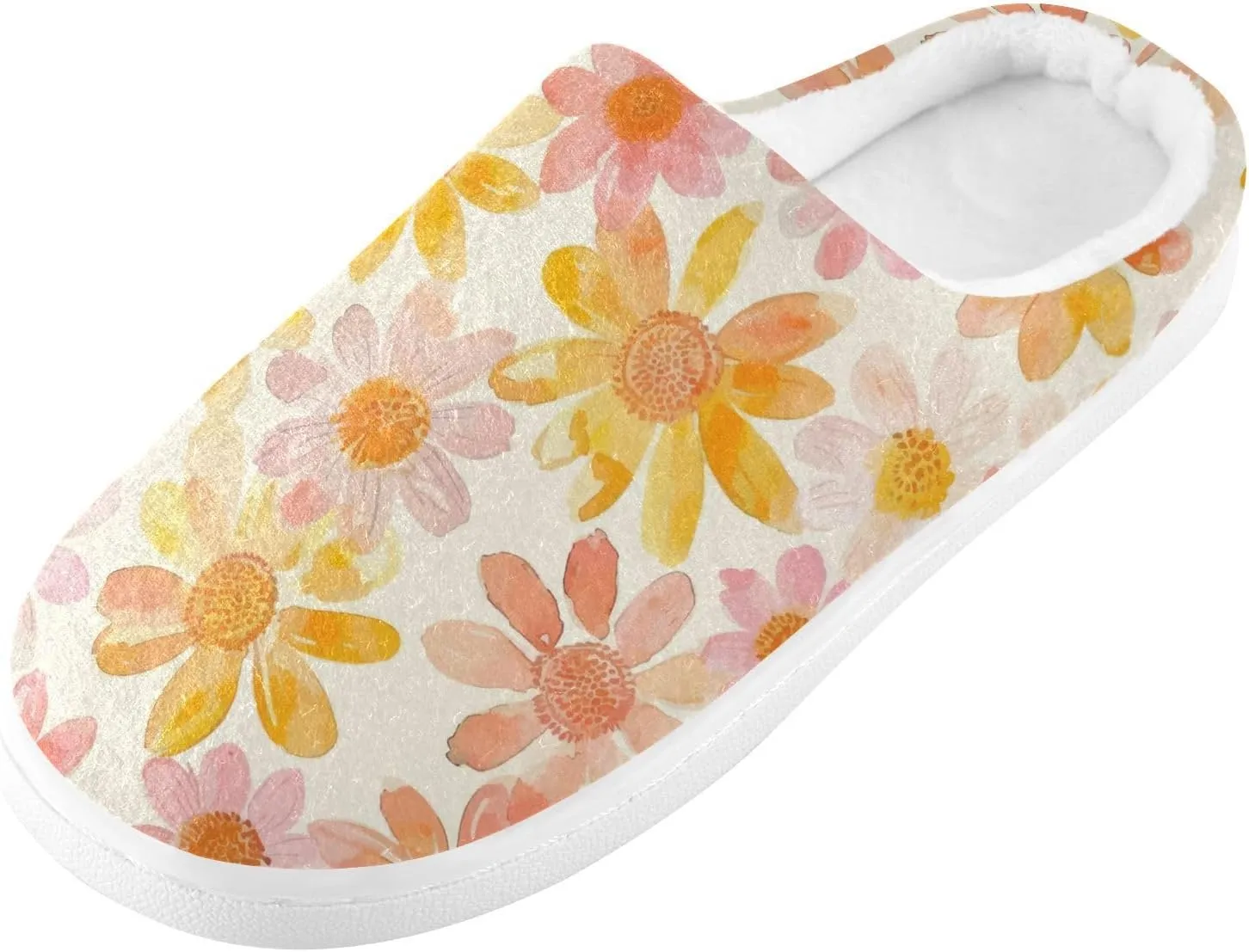 GAIGEO Mens House Slippers Sunny Sunflowers Blue, Memory Foam Warm Slippers for Women, Soft Comfort for Home or Outdoor Use