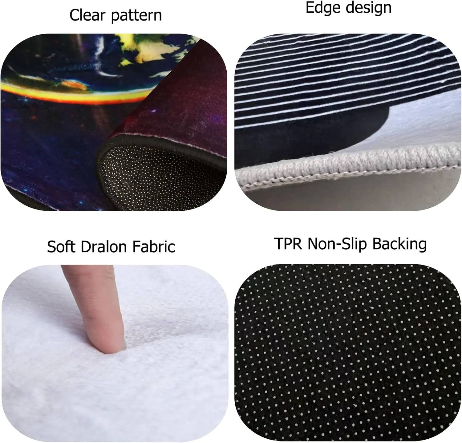 Galaxy Area Rug Dark Blue Outer Space Doormat 47'' X 31'' for Kids Bedroom Living Room Glitter Starry Sky Carpets Throw Rugs, 2.6' x 3.9'