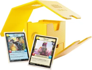 Gamegenic Star Wars Unlimited Twin Suns DECK POD - Premium Deck Box with UV-Protected Card Cases, Holds 100 Double-Sleeved Cards, Designed for the Star Wars Unlimited TCG, Yellow Color, Made