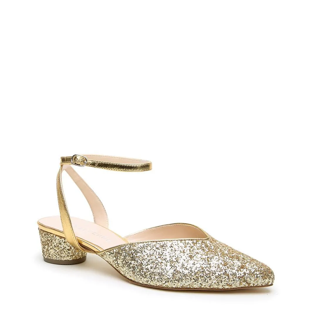 Gatsby Glitter V Slide   Gold Marilyn Strap