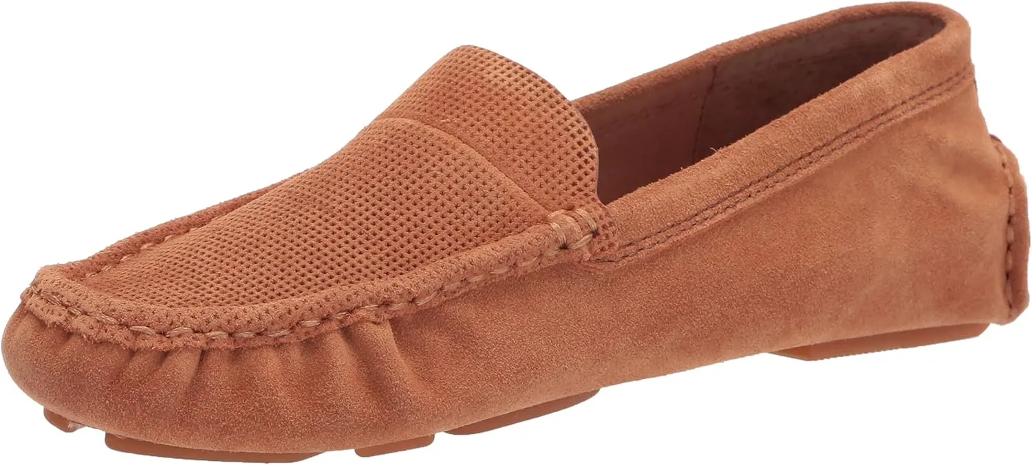 Gentle Souls by Kenneth Cole Women's Women's Mina Perforated Driving Style Loafer, Cognac, 9