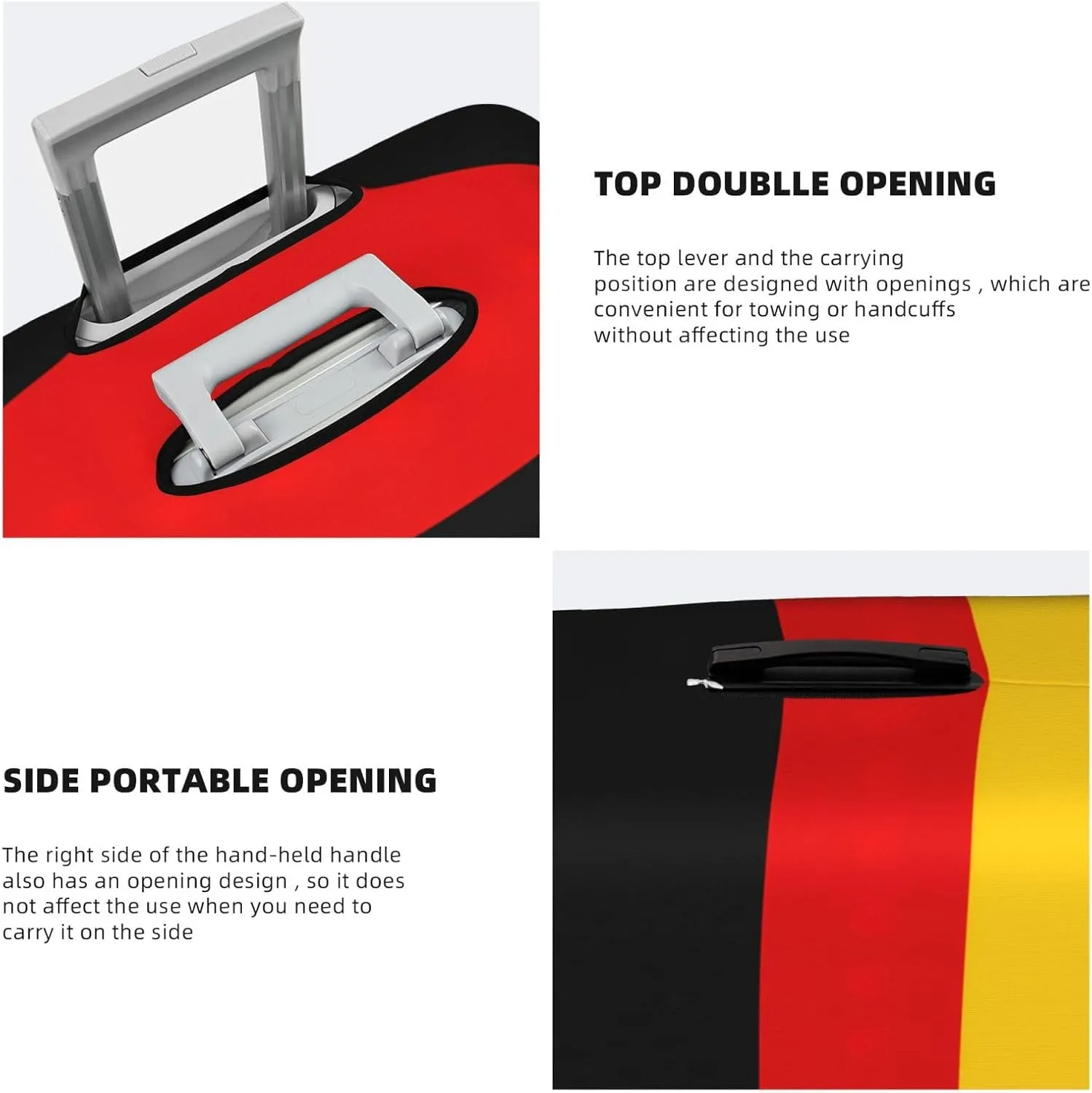 German Flag Print Luggage Cover For Suitcases, Elastic Travel Bag For Luggage, Stylish Design