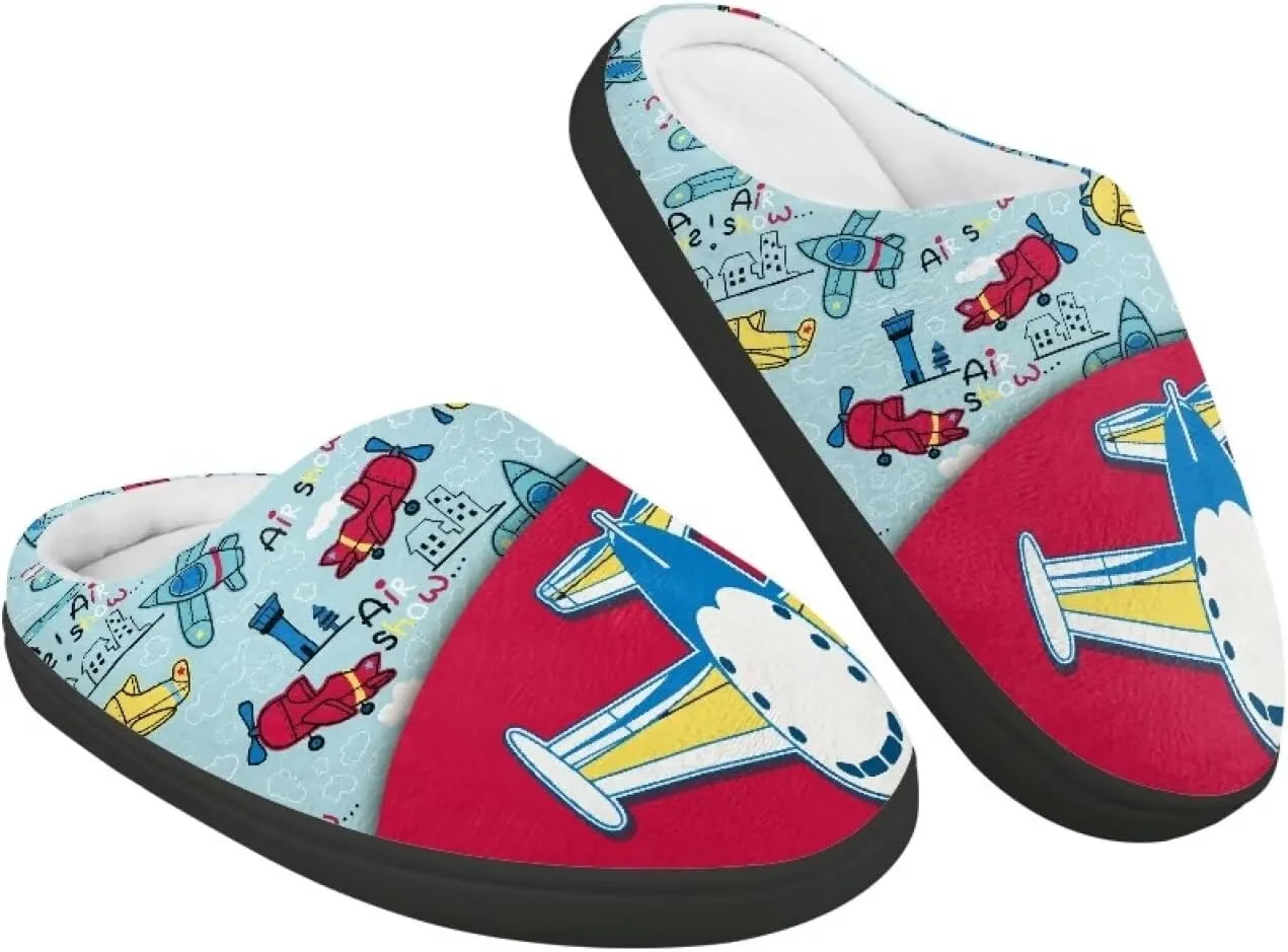 Girls Plush House Slippers Soft Comfort Slippers Warm Lightweight Home Shoes Non Slip Bedroom Shoes Cute Print Slippers Washable for Indoor Outdoor US 9-15