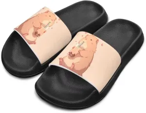 Girls Slide Sandals Non Slip Summer House Slippers Kids Open Toe Beach Slides Stylish Kids Shower Shoes