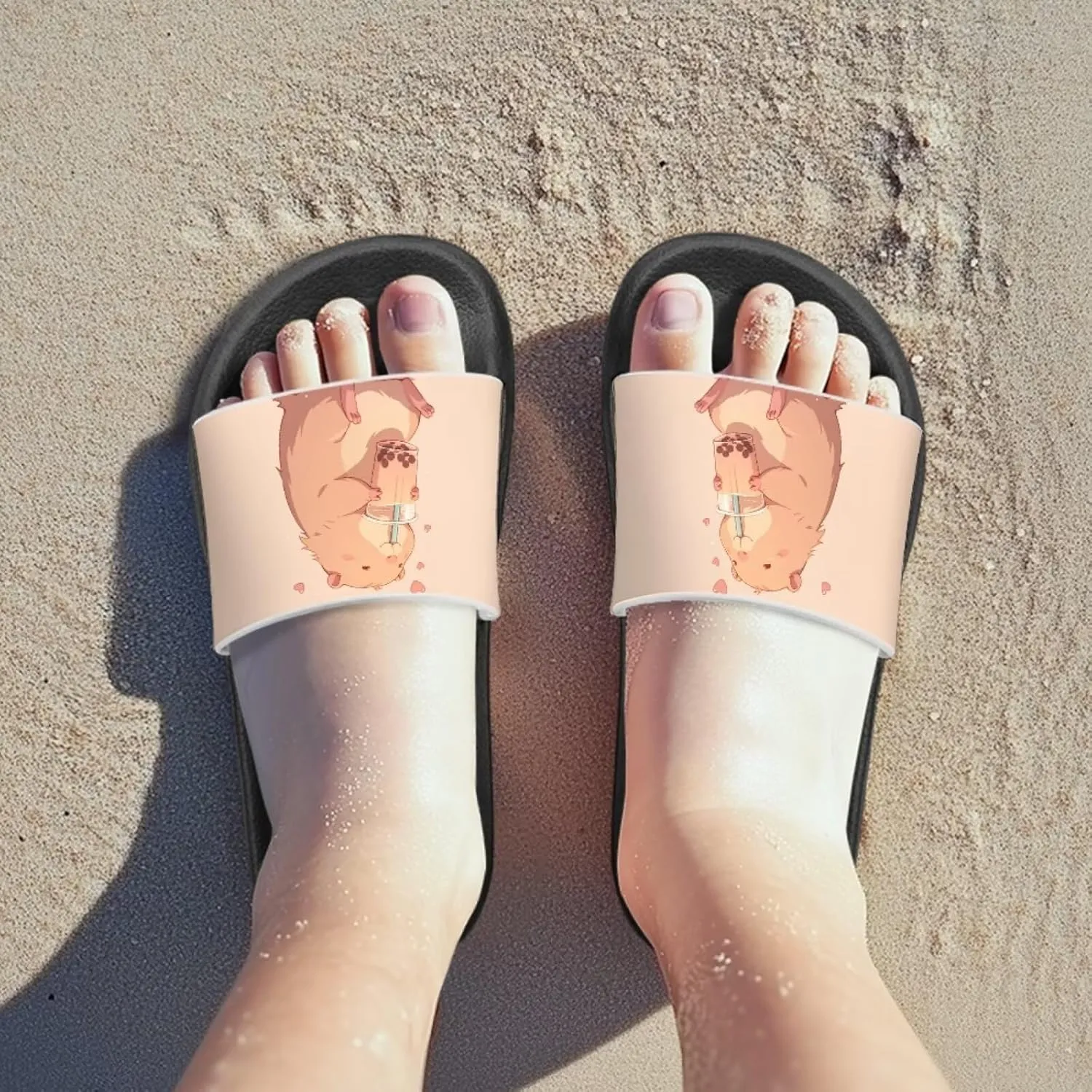 Girls Slide Sandals Non Slip Summer House Slippers Kids Open Toe Beach Slides Stylish Kids Shower Shoes