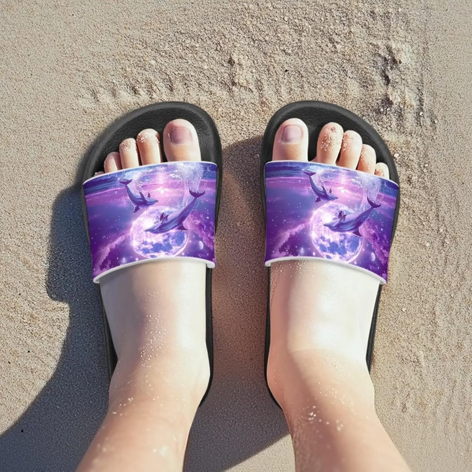Girls Slide Sandals Non Slip Summer House Slippers Kids Open Toe Beach Slides Stylish Kids Shower Shoes