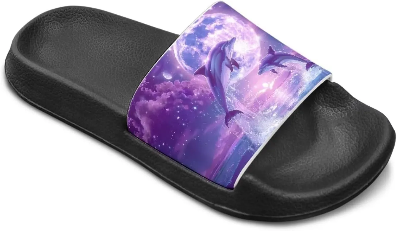 Girls Slide Sandals Non Slip Summer House Slippers Kids Open Toe Beach Slides Stylish Kids Shower Shoes