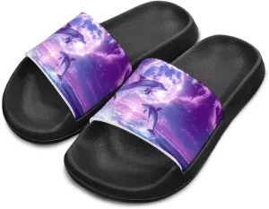 Girls Slide Sandals Non Slip Summer House Slippers Kids Open Toe Beach Slides Stylish Kids Shower Shoes