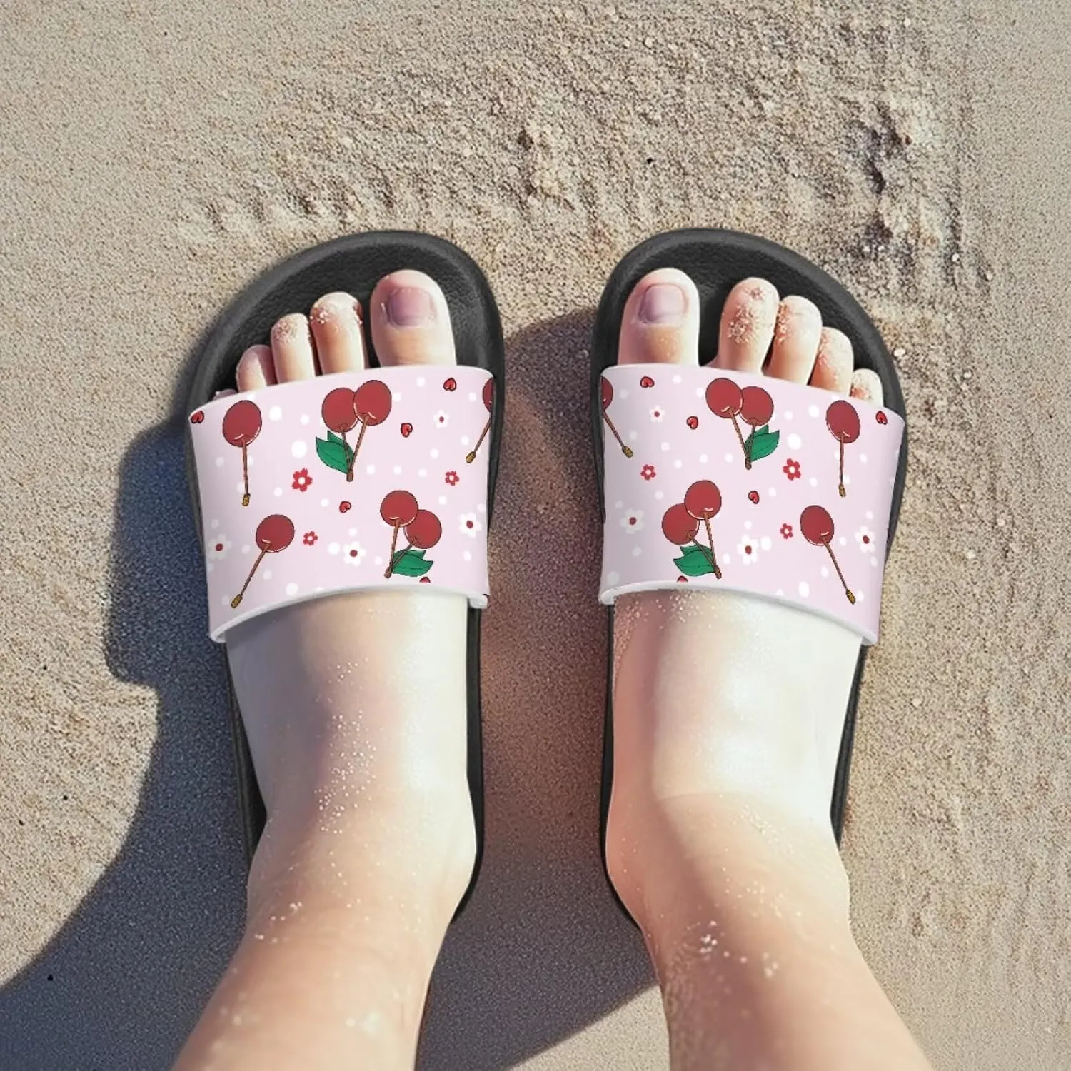 Girls Slide Sandals Non Slip Summer House Slippers Kids Open Toe Beach Slides Stylish Kids Shower Shoes