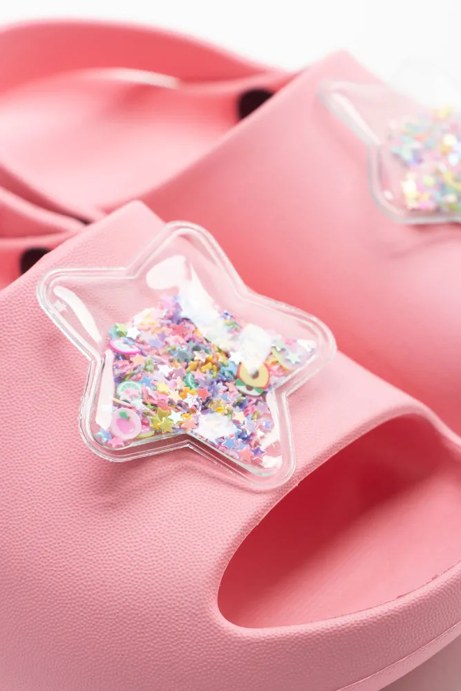 Glitter Star Slide Pink