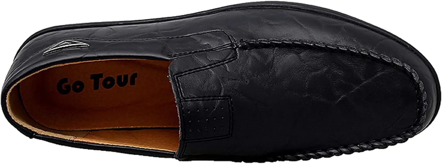 Go Tour Men’s Casual Leather Fashion Slip-on Loafers Shoes