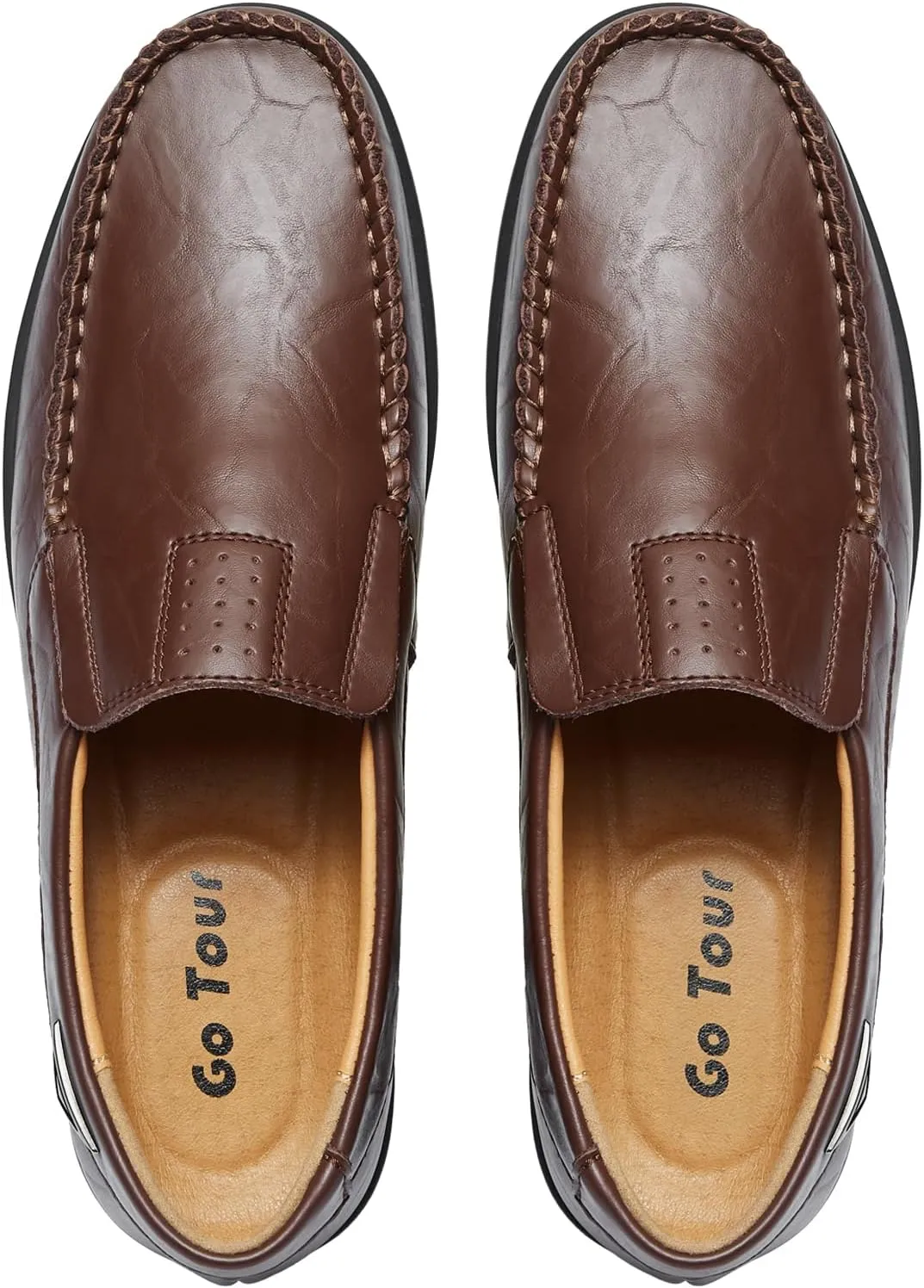 Go Tour Men’s Casual Leather Fashion Slip-on Loafers Shoes