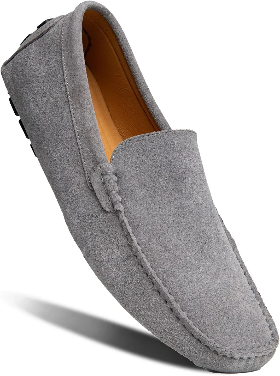 Go Tour Mens Handmade Suede Leather Casual Loafers Shoes