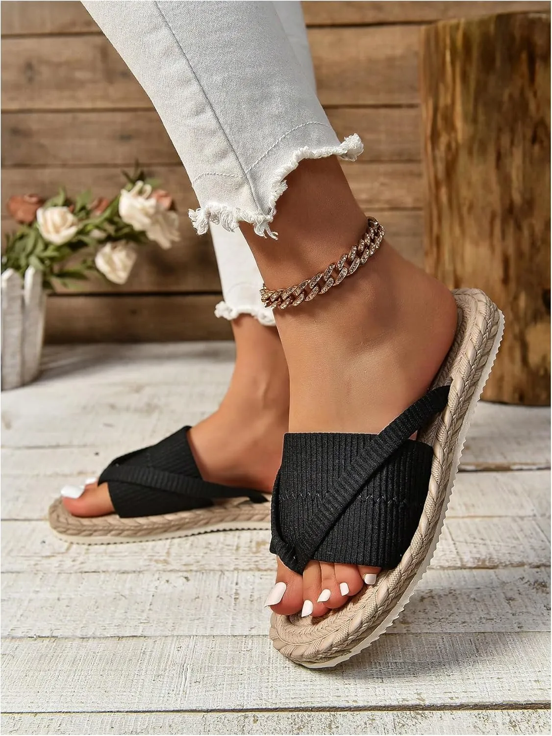 GORGLITTER Women's Open Toe Thong Dressy Sandals Summer Beach Flip Flops Trendy 2025 Slide Sandals