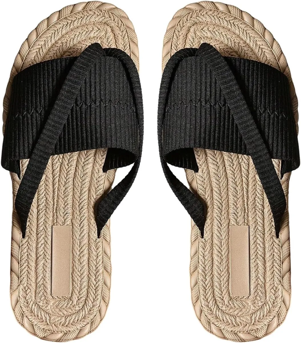 GORGLITTER Women's Open Toe Thong Dressy Sandals Summer Beach Flip Flops Trendy 2025 Slide Sandals
