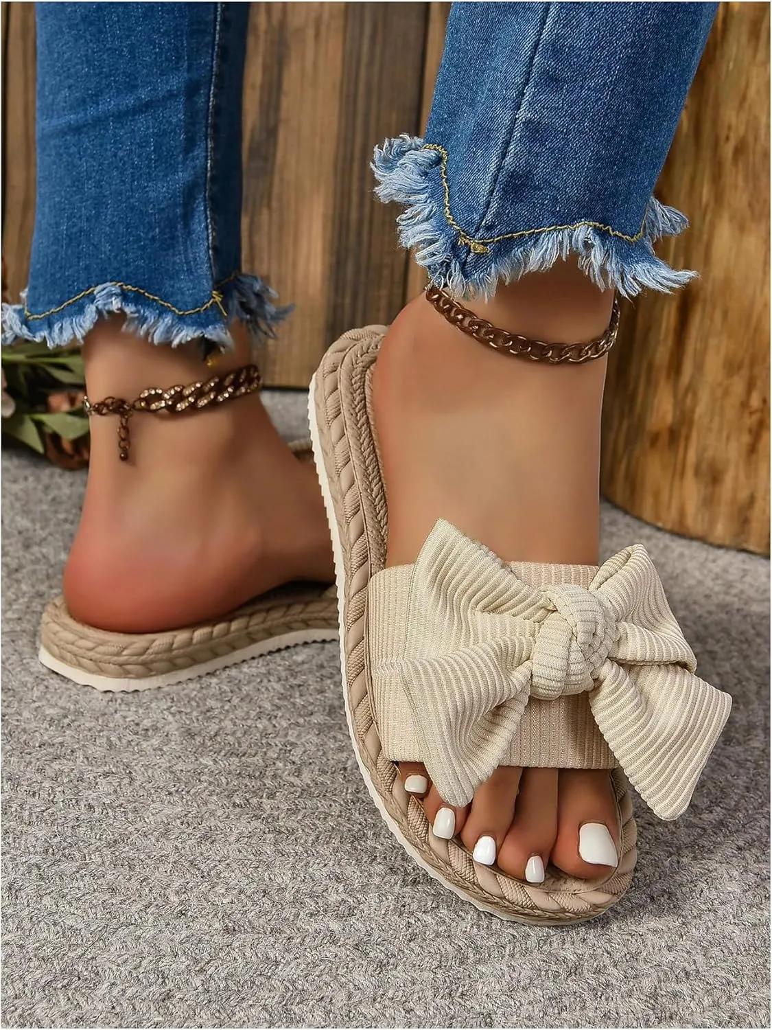 GORGLITTER Women's Open Toe Thong Dressy Sandals Summer Beach Flip Flops Trendy 2025 Slide Sandals