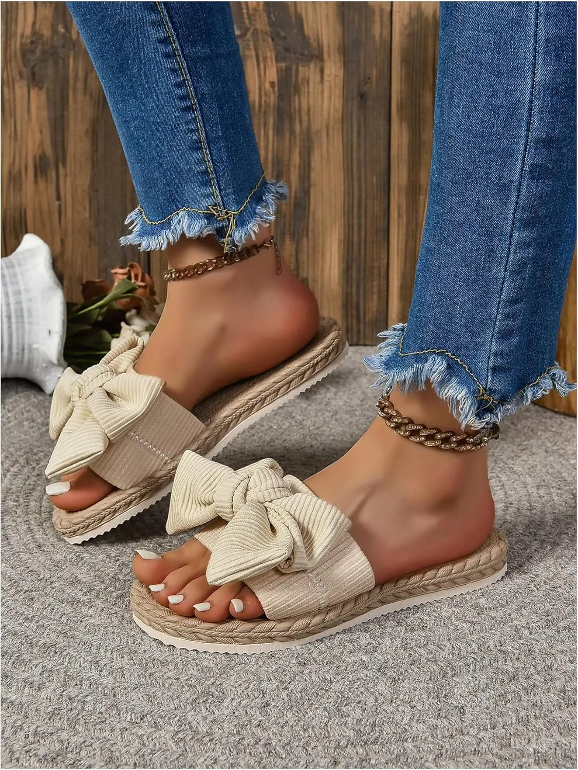 GORGLITTER Women's Open Toe Thong Dressy Sandals Summer Beach Flip Flops Trendy 2025 Slide Sandals