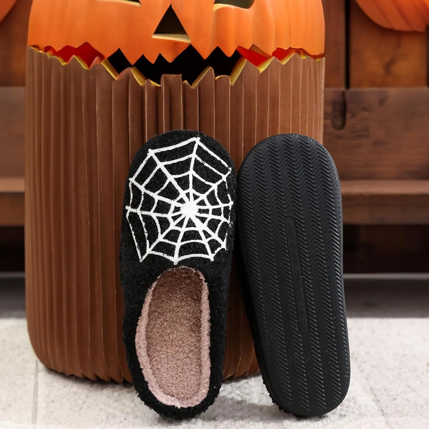 Grimace Halloween Soft Plush Comfy Slippers - Pumpkin Slippers, Slip-on, Cozy Indoor/Outdoor, Fluffy for Women & Men