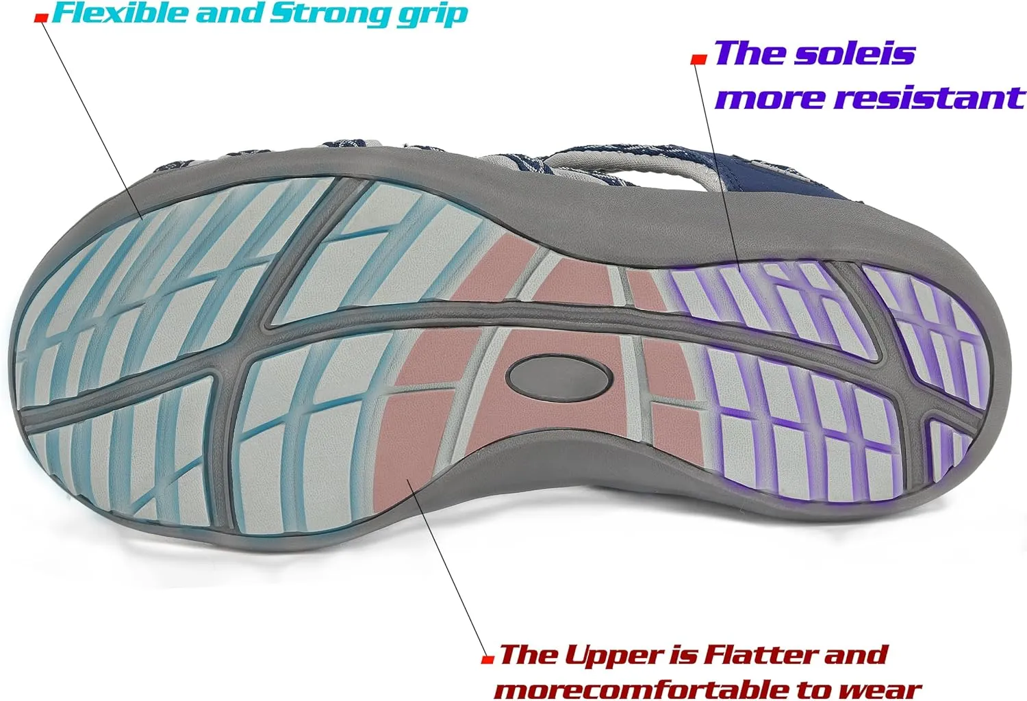 GRITION Hiking Sandals Women Closed Toe, Waterproof Lightweight Adjustable Hiking Athletic Sandals, Breathable For Beach Summer Adventure Comfortable Outdoor Sport