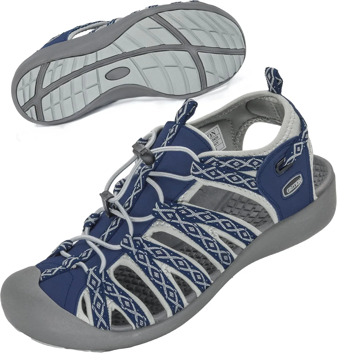 GRITION Hiking Sandals Women Closed Toe, Waterproof Lightweight Adjustable Hiking Athletic Sandals, Breathable For Beach Summer Adventure Comfortable Outdoor Sport