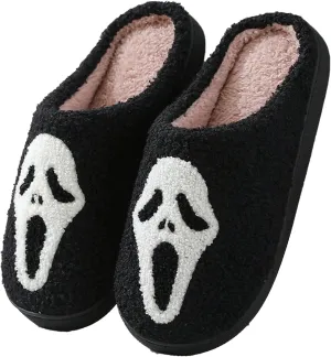 Halloween Slippers For Women Skull Cartoon Slippers For Couples, Indoor Home Slippers Men,Slip on Anti-Skid Sole
