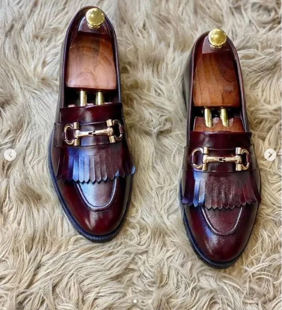Handmade Men Brown Leather Bit Loafers, Peas Shoes, Casual Loafer Shoes