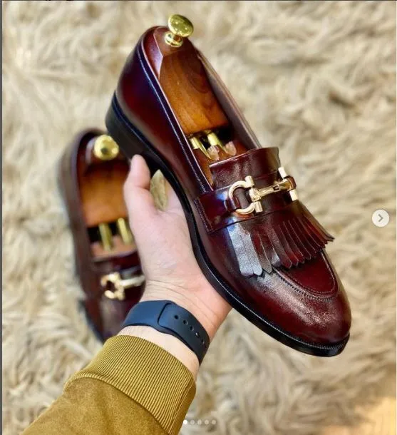 Handmade Men Brown Leather Bit Loafers, Peas Shoes, Casual Loafer Shoes