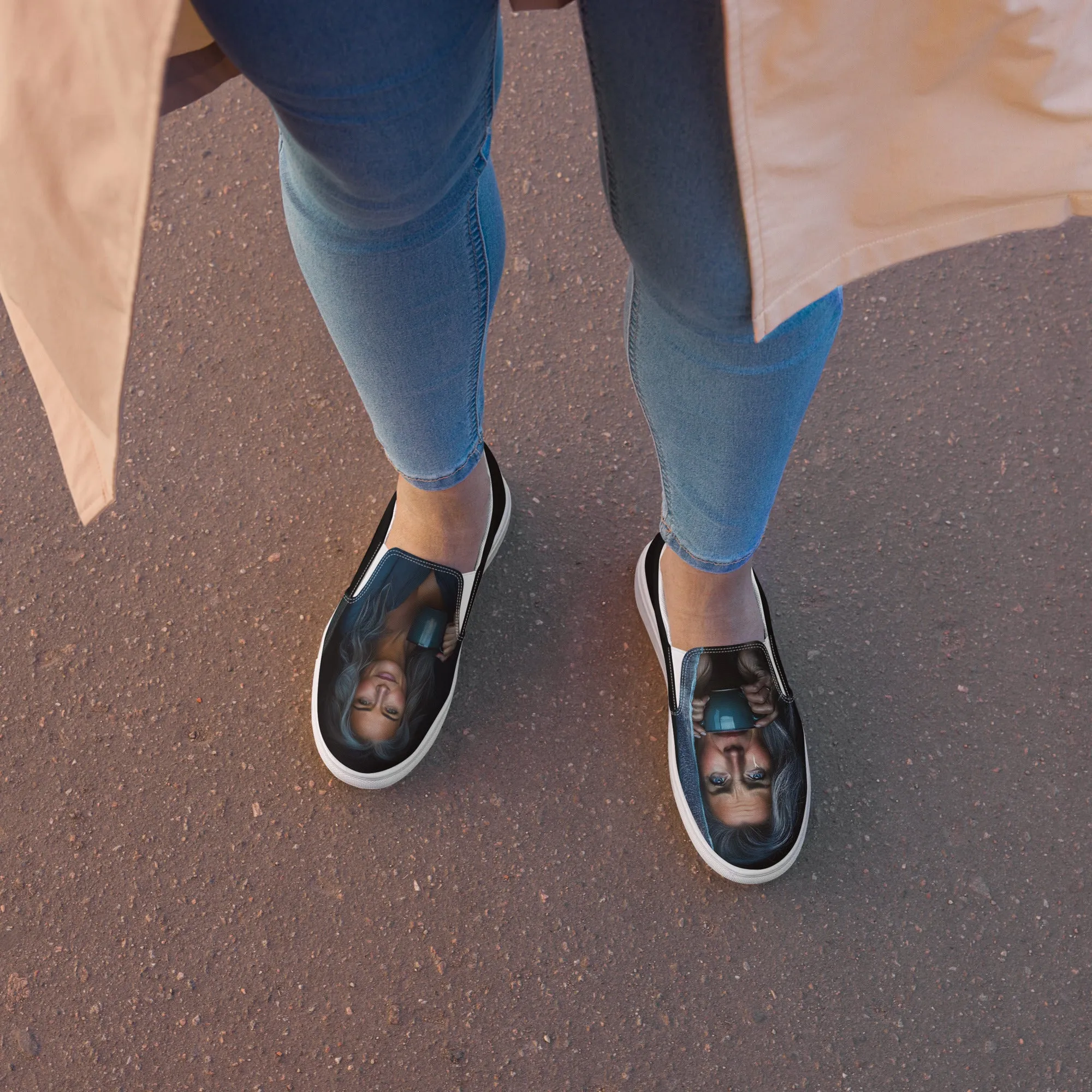 Happiness Masked Women’s slip-on canvas shoes