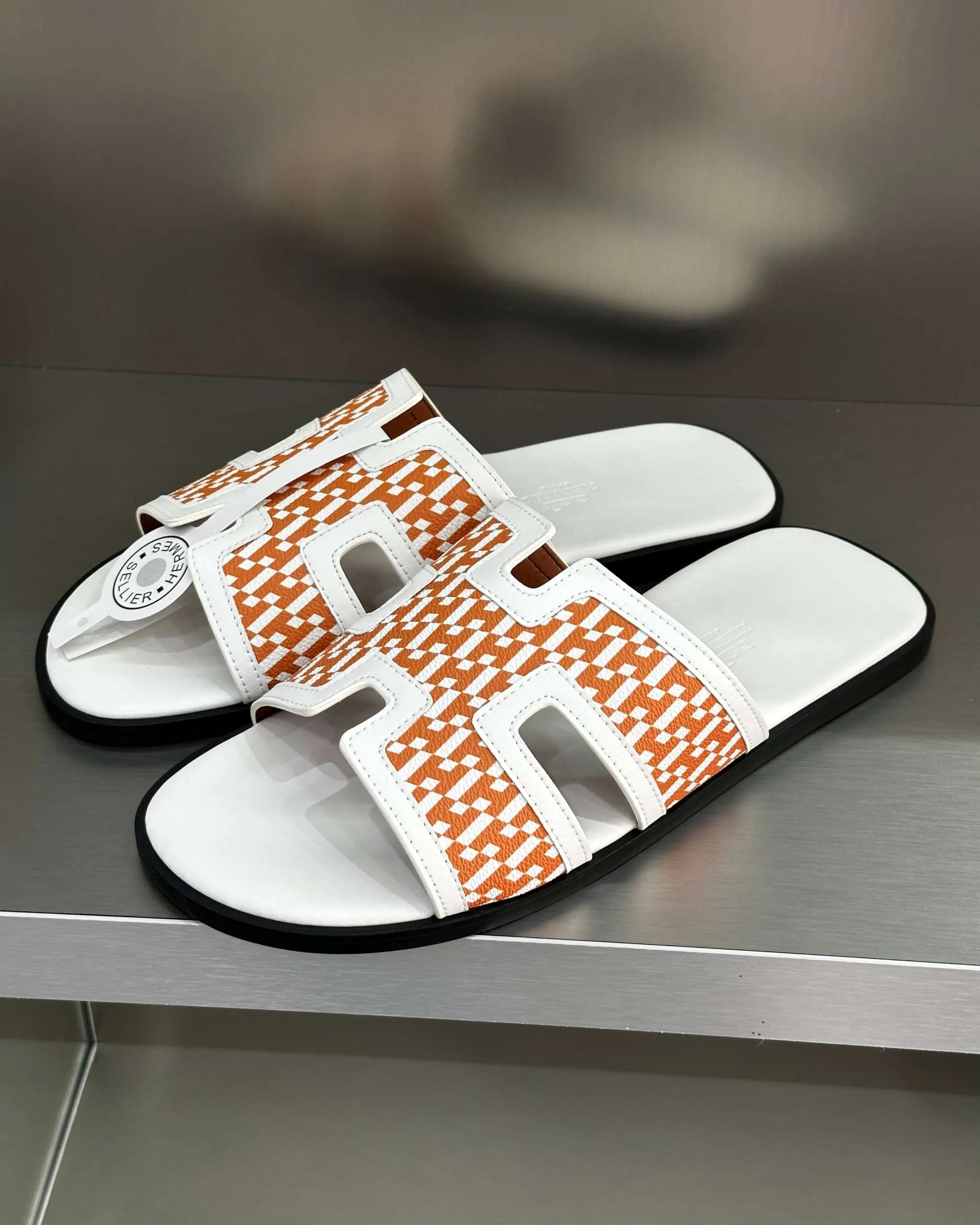Hermês Sandal Izmir Orange / White