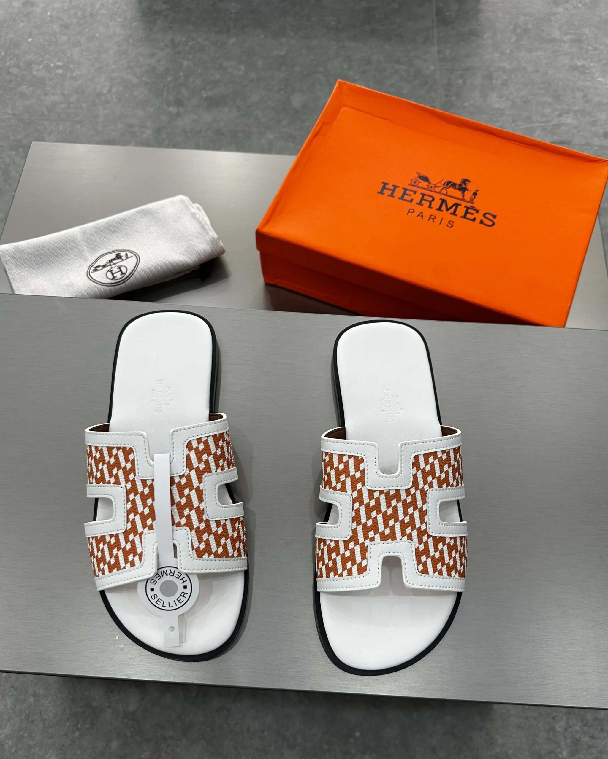 Hermês Sandal Izmir Orange / White