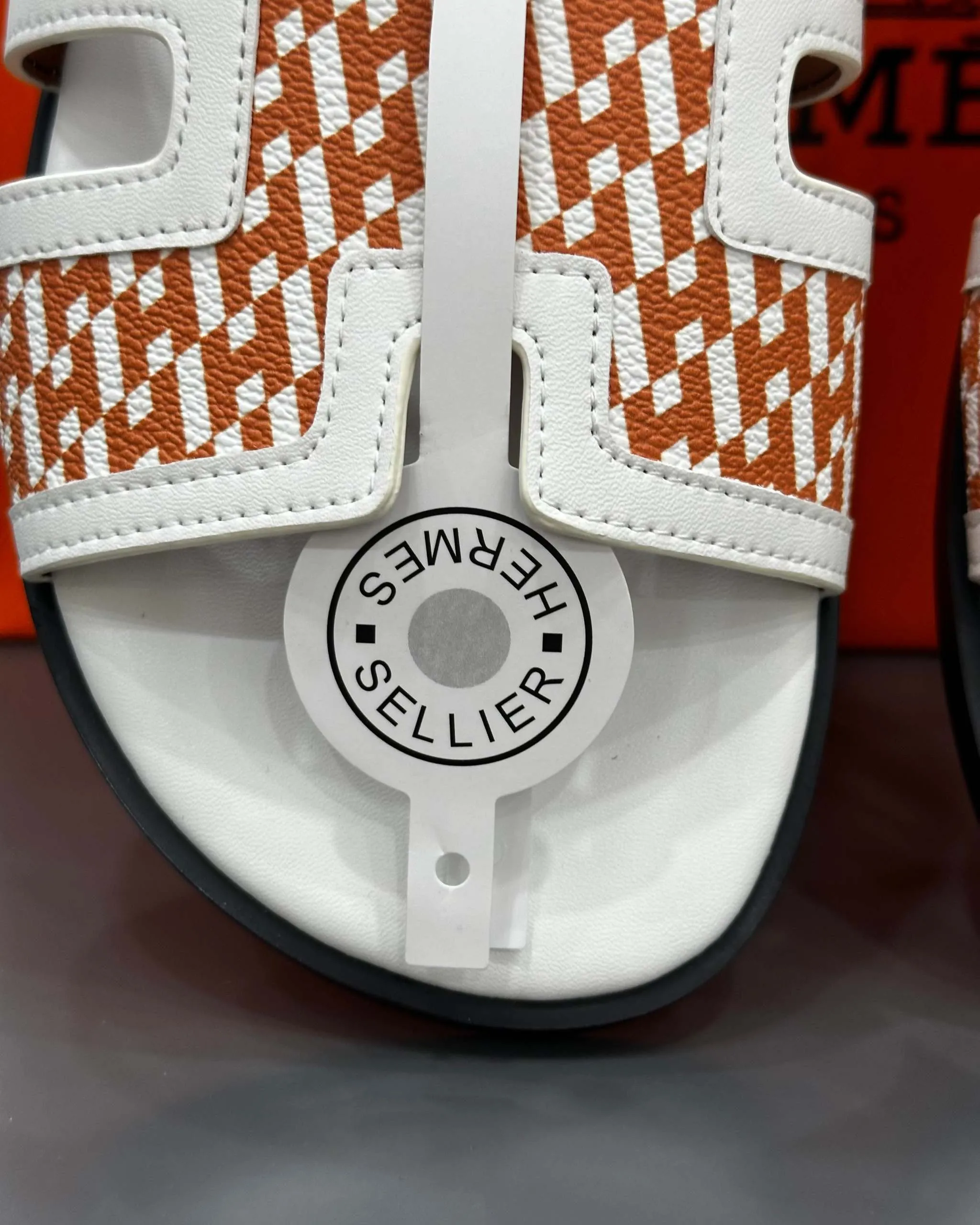 Hermês Sandal Izmir Orange / White