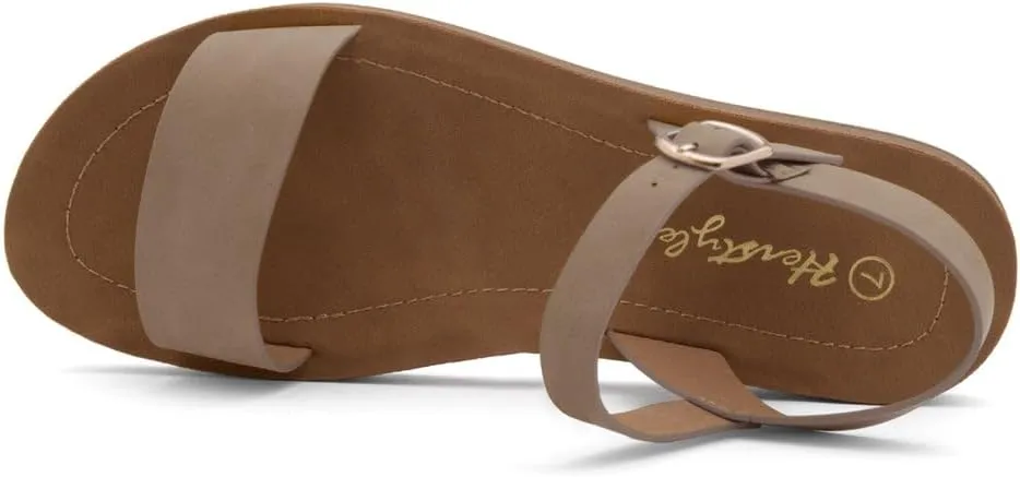 Herstyle Monday Womens Open Toes One Band Ankle Strap Flat Sandals