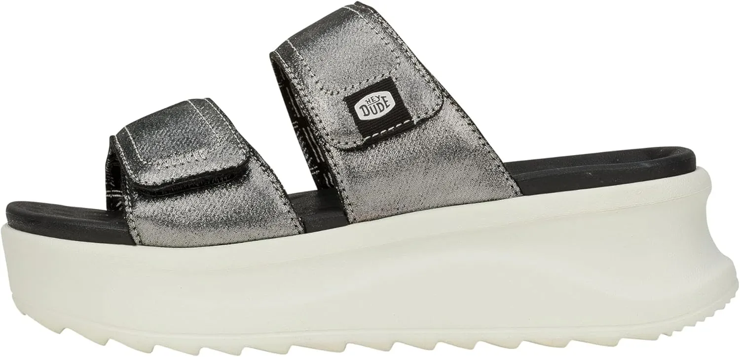 Hey Dude Delray Slide Classic - Sandals for Women - Textile and Synthetic Upper - Cotton Lining - EVA Outsole