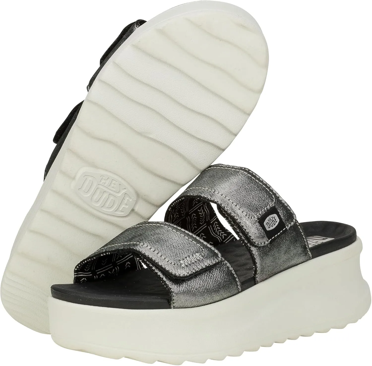 Hey Dude Delray Slide Classic - Sandals for Women - Textile and Synthetic Upper - Cotton Lining - EVA Outsole