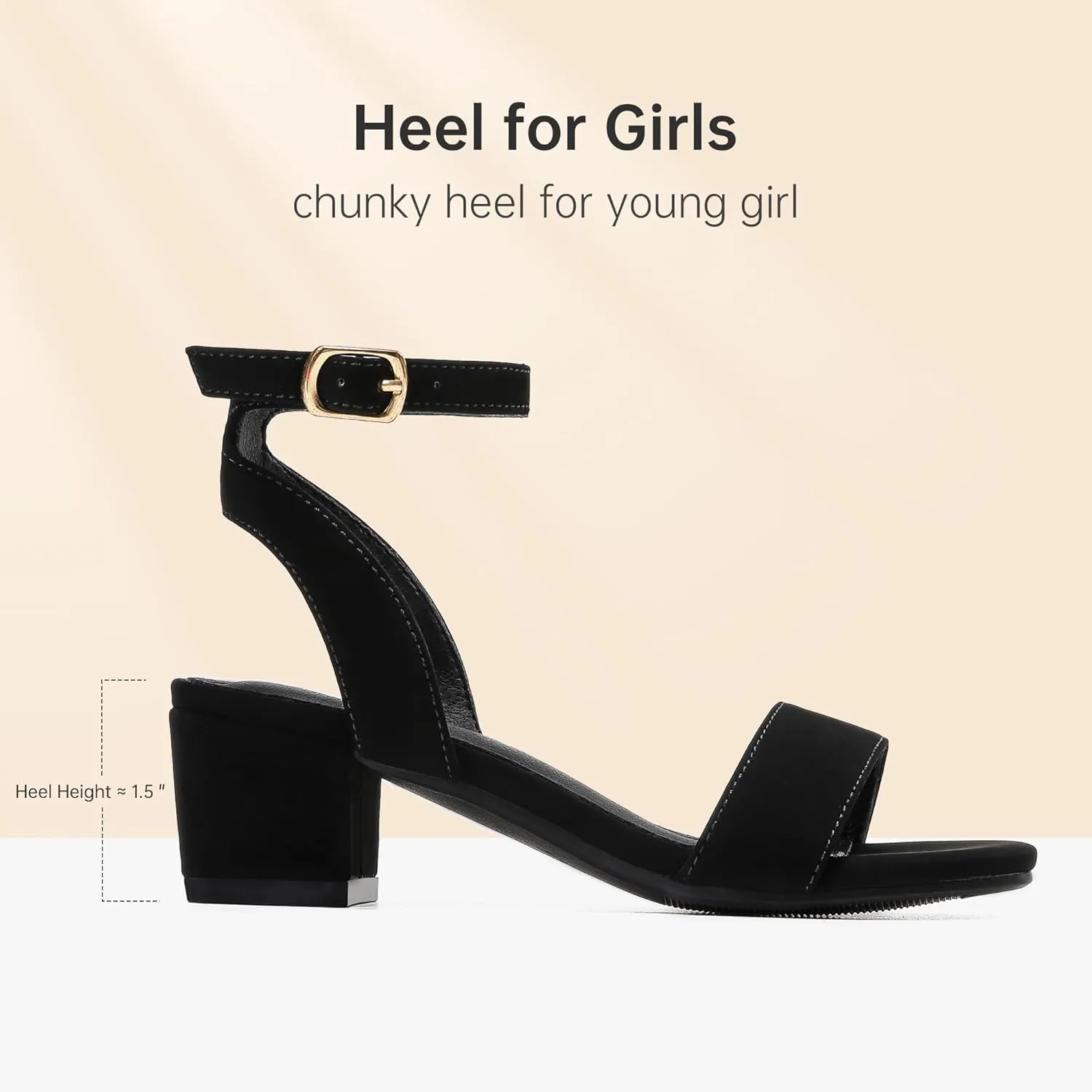 High Heels for Kids Open Toe Dress Shoes for Girls Ankle Strap Pump Shoes Flower Girl Sandals Wedding Party for Little Big Kids
