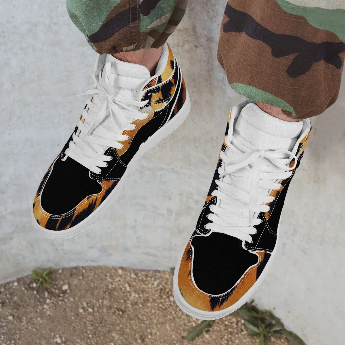 High Weather-resistant Cutting-edge Synthetic Money D17 Leather Top Sneaker tiger Bushae