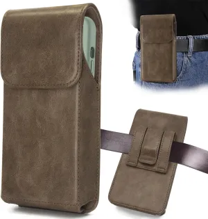 Holster for iPhone 16 Pro Max 15 Pro Max 14 Pro Max 13 Pro Max 12 Pro Max 16 Plus 15 Plus 14 Plus, Premium Leather Pouch with Belt Clip Phone Holster Belt Case, Light Brown -L