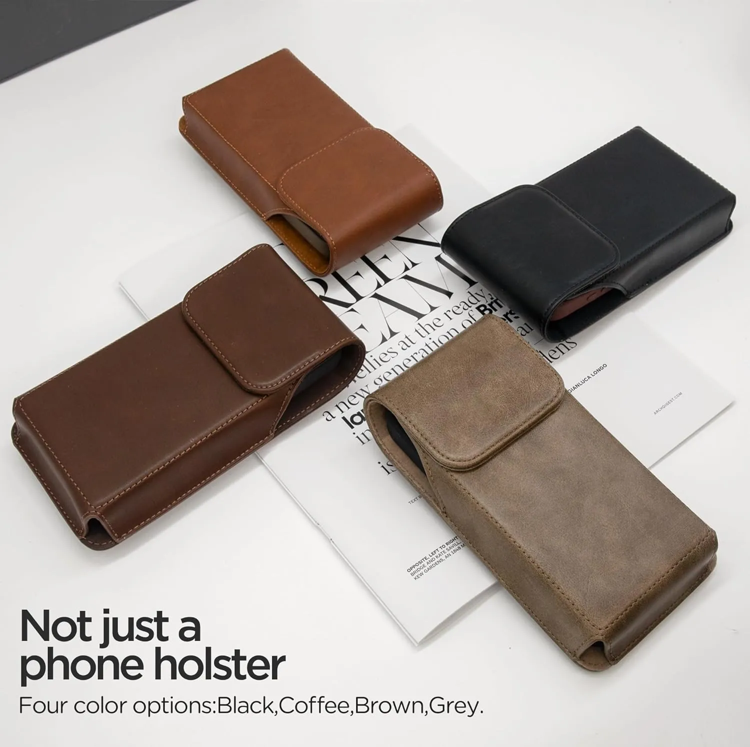 Holster for iPhone 16 Pro Max 15 Pro Max 14 Pro Max 13 Pro Max 12 Pro Max 16 Plus 15 Plus 14 Plus, Premium Leather Pouch with Belt Clip Phone Holster Belt Case, Light Brown -L